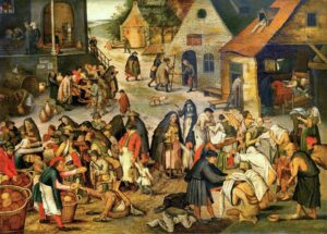 Seven Works of Mercy by Pieter Bruegel bulletin cover Aug 16 2026-reduced size